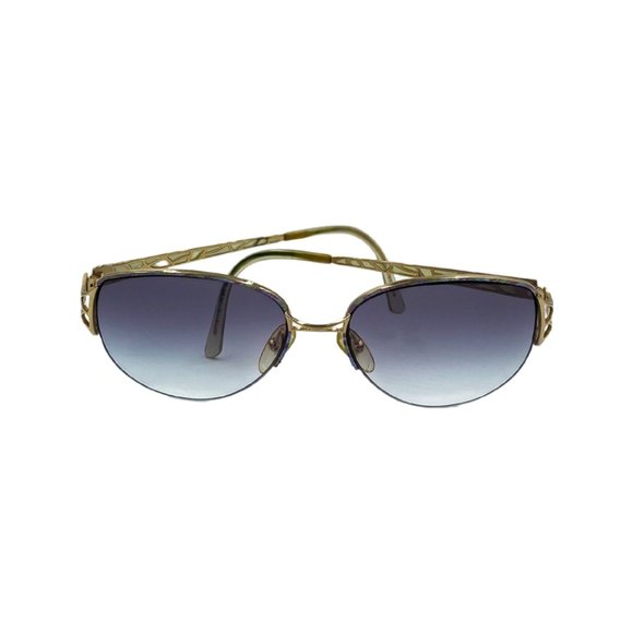 80s 90s CHRISTIAN DIOR Sunglasses Eyewear Gold Metal Frames Black Gradient Lens